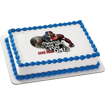 Captain America Quarter Sheet Edible Cake Topper Each Party