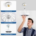 thumbnail image 2 of 110V Silent 3-Blade LED Ceiling Fan Light with E27 Universal Socket, Remote Control, Aromatherapy Function, 3-Color Dimmable Eye-Care Lighting, 9.84 Inch Diameter, 4.33 Inch Height - Ideal for Small, 2 of 6
