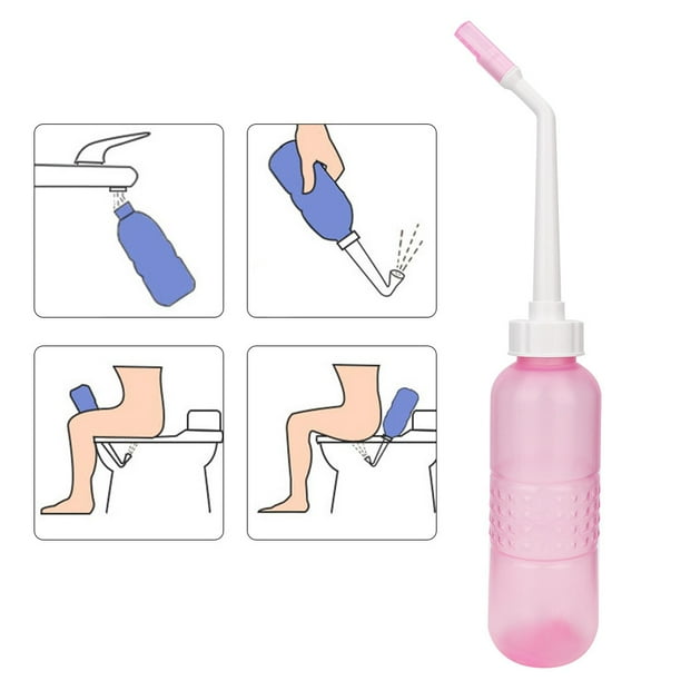 Bidet De Viaje, Limpieza Higiénica 650ML Pulverizador De Bidé Portátil De Mano De Gran Capacidad Fac Lyumo Rosa