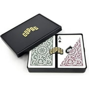Copag 1546 Design 100% Plastic Playing Cards, Bridge Size Green/Burgundy (Standard Index, 1 Set)
