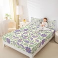 thumbnail image 3 of jejeloiu Retro Floral Bed Sheets For Girls,Mid-Century Pattern Full Size Sheets,Purple Green Cream,4pcs,1 Flat Sheet, 1 Fitted Sheet and 2 Pillowcases, 3 of 6