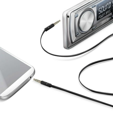 Add Aux Input To Factory Radio Celly Stereo Audio Cable 3.5mm AUX Input Jack - Connect Smart Phone & MP3 w/ Radio & Speakers - Black ()