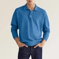thumbnail image 2 of gvdentm Men Polo Shirts Short Sleeve Mens Textured Knit Polo Shirts Regular Fit Stretchy Golf Shirts Blue,M, 2 of 4