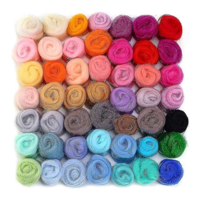 Hilos de lana de fibra de 36/50 colores, lana de fieltro para aguja de fieltro, hilado a mano, manualidades Diy
