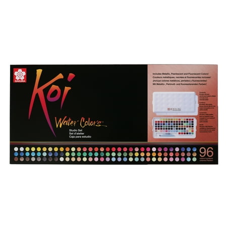 Sakura Koi Watercolors Sketch Box Set  96-Color Studio Box Set with Brush