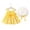 Yellow, variant on LYMAYTER 2PCS Baby Newborn Girls Bow-Tie Dresses with Matching Hat Infant Sleeveless Halter Strap Princess Dress Beach Tutu Sundress Skirt for 6M-3T