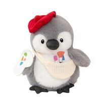 Cute Painter Penguin Plush Toy, Beret And Paint Palette With Brushes, Soft Plush And Pp Cotton Filled, Claw Machine Prize, Bedtime Companion, Gift For Animal Lovers
