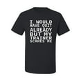thumbnail image 2 of Wild Bobby, I Would Have Quit Already But My Trainer Scares Me Funny, Gym/Workout, Men Graphic Tee, Black, Small, 2 of 4