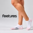 thumbnail image 7 of Feetures Elite Max Cushion No Show Tab Wave- Running Socks for Men & Women, Athletic Compression Socks, Moisture Wicking - White Rose , Large (1 Pair), 7 of 7