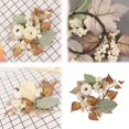 thumbnail image 2 of 9.84 Inch Halloween Candle Rings with Artificial Pumpkins Maple Leaves and Garland - Fall Thanksgiving Table Decor Wreath for Centerpieces Wedding Decorations Door Wreath and Autumn Home Decor, 2 of 8
