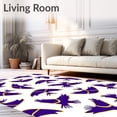 thumbnail image 2 of ODIKA 4'x6' Machine Washable Non-Slip Area Rug, with Interlocking Raven and Abstract Gridiron Lines High Traffic Rug with Pad, Purple, 671137, 2 of 8