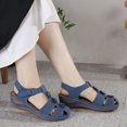 thumbnail image 4 of Vedolay Keen Sandals for Women Womens Flat Sandals Comfortable Summer Elastic Ankle Strap Flip Flops Casual Shoes,Blue 8, 4 of 5