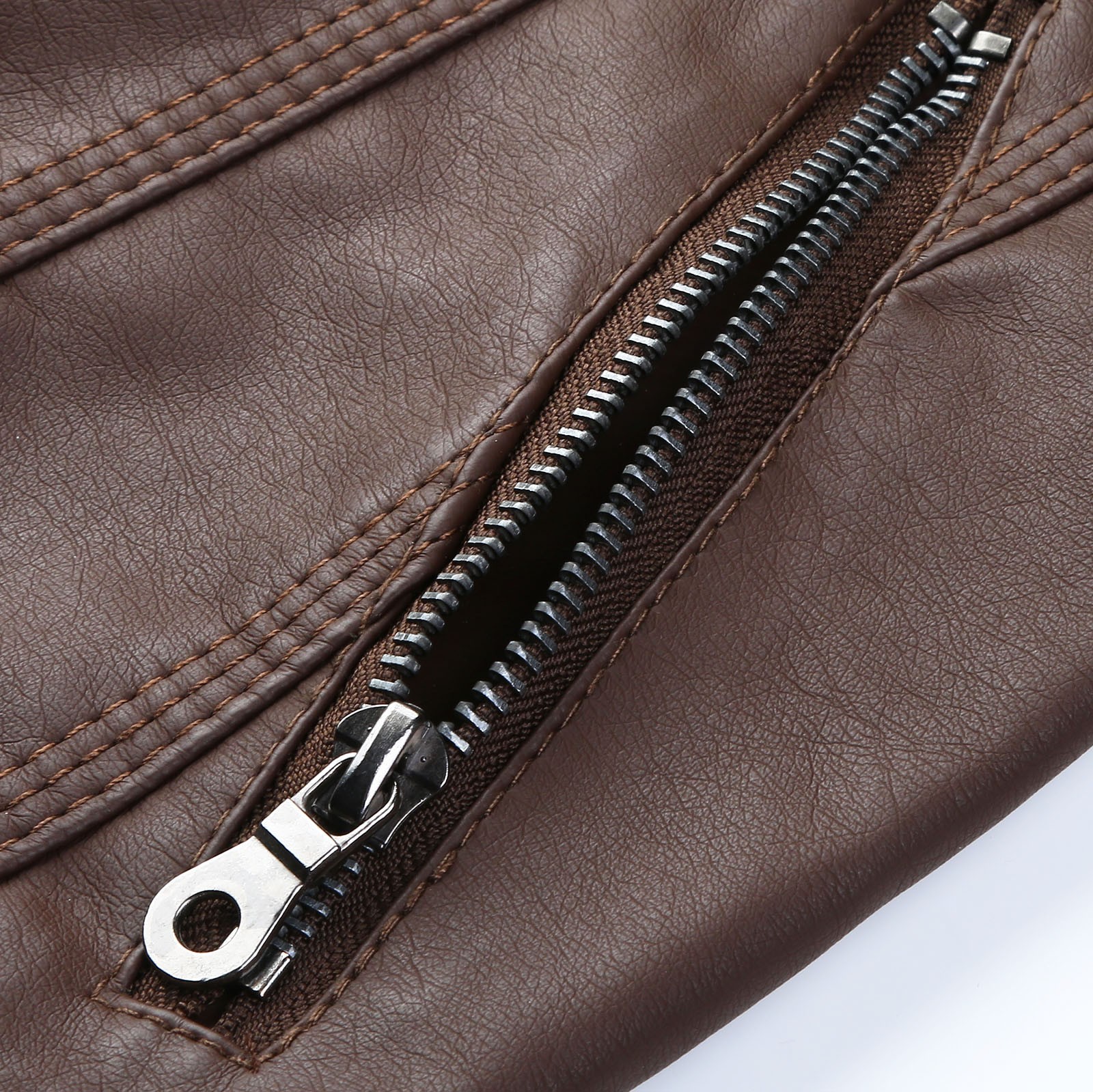 Bescita Women's Slim Leather Stand Collar Zip Motorcycle Suit Belt Coat Jacket Tops - image 4 of 5