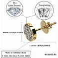 thumbnail image 2 of Leander 14K Golden Plated Screw Back Earrings For Men 5A+ Cubic Zirconia Cluster Round Stud Earrings Hypoallergenic For Men Aretes De Hombre, 2 of 6