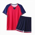 thumbnail image 1 of Gubotare Ensemble T-Shirt et Short pour Enfants Filles 2 Pcs T-Shirt à Manches Courtes Graphique et Short Ensemble Collection Extérieure Taille 7-8 (Rouge Melon D\'eau, 7-8 Ans), 1 of 4