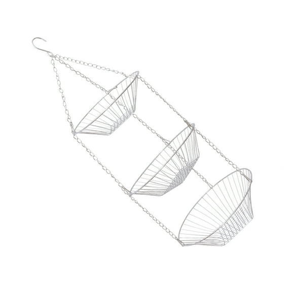 Wire Hanging Basket Stainless Steel Basket Fruit Swing Bowl Vegetables Rack Display Stand