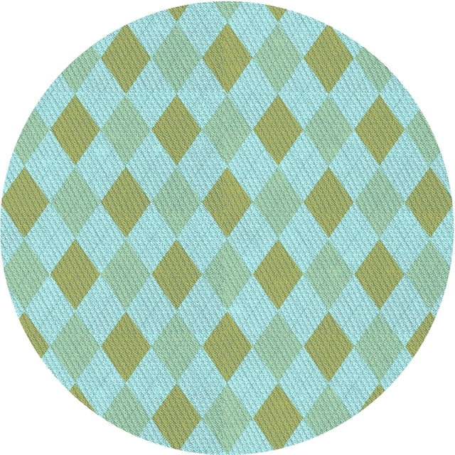 Ahgly Company Tapis de Zone Carré Transitionnel Lavable en Machine, Vert Dollar, 3 Pieds Carré