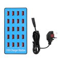 thumbnail image 1 of Hub USB de 20 puertos con protección de varios niveles, estación de carga USB de gran salida de 20 A y 5 V, enchufe británico, 1 of 5