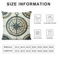thumbnail image 5 of PRATYUS Throw Pillow Cover Pattern Vintage Compasses Compass Adventure Map World Route Explore Pillowcase Home Decorative Square Pillow Case Cushion Cover 24x24in, 5 of 5