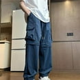 thumbnail image 2 of Cargo Pants for Men Baggy Convertible Waterproof Windproof Hiking Pants Two In One Detachable Legs Quick Dry Lightweight Outdoor Blue XL, 2 of 5