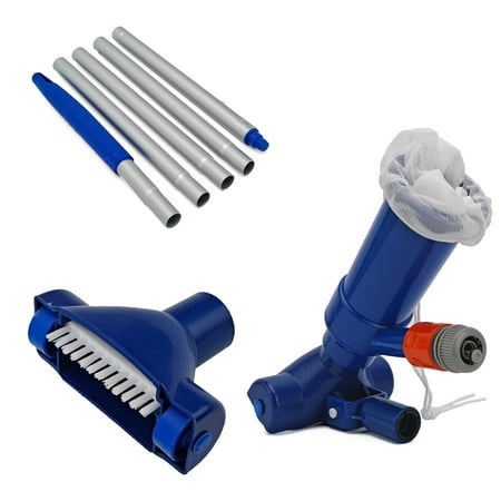 

Swimming Pool Cleaning Kit Cleaner Suction Head with Brushes Extendable Rod Mesh Bag