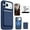 Dark Blue, variant on Dteck Strong Magnetic for iPhone 17 Pro Case with Detachable Card Holder, Camera Lens Cover, Glass Screen Protector, Silicone Shockproof Drop Protection Phone Cover for 17 Pro,Rose