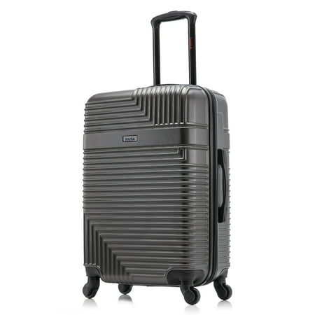 InUSA Resilience 24" Hardside Lightweight Luggage with Spinner Wheels, Handle, and Trolley, Charcoal