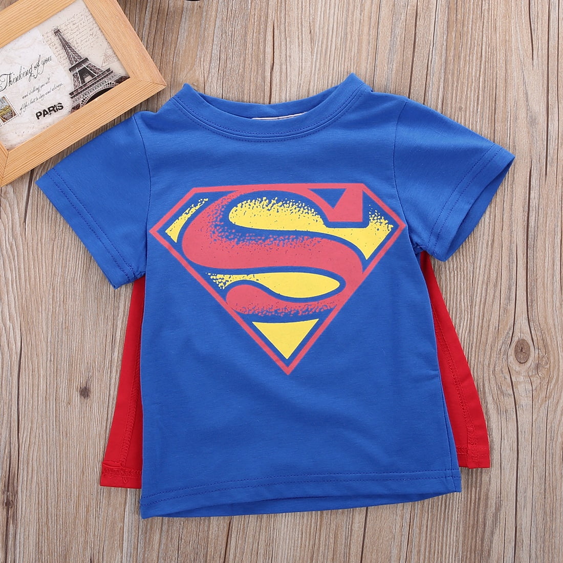 Eyiiye Summer Kid Boys Baby Superman T Shirt Short Sleeve Children Tee Costume New Tops Blue