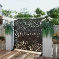 thumbnail image 2 of 72"x47" Outdoor Privacy Screen with Stand Metal Balcony Decorative Screen,Black, 2 of 7