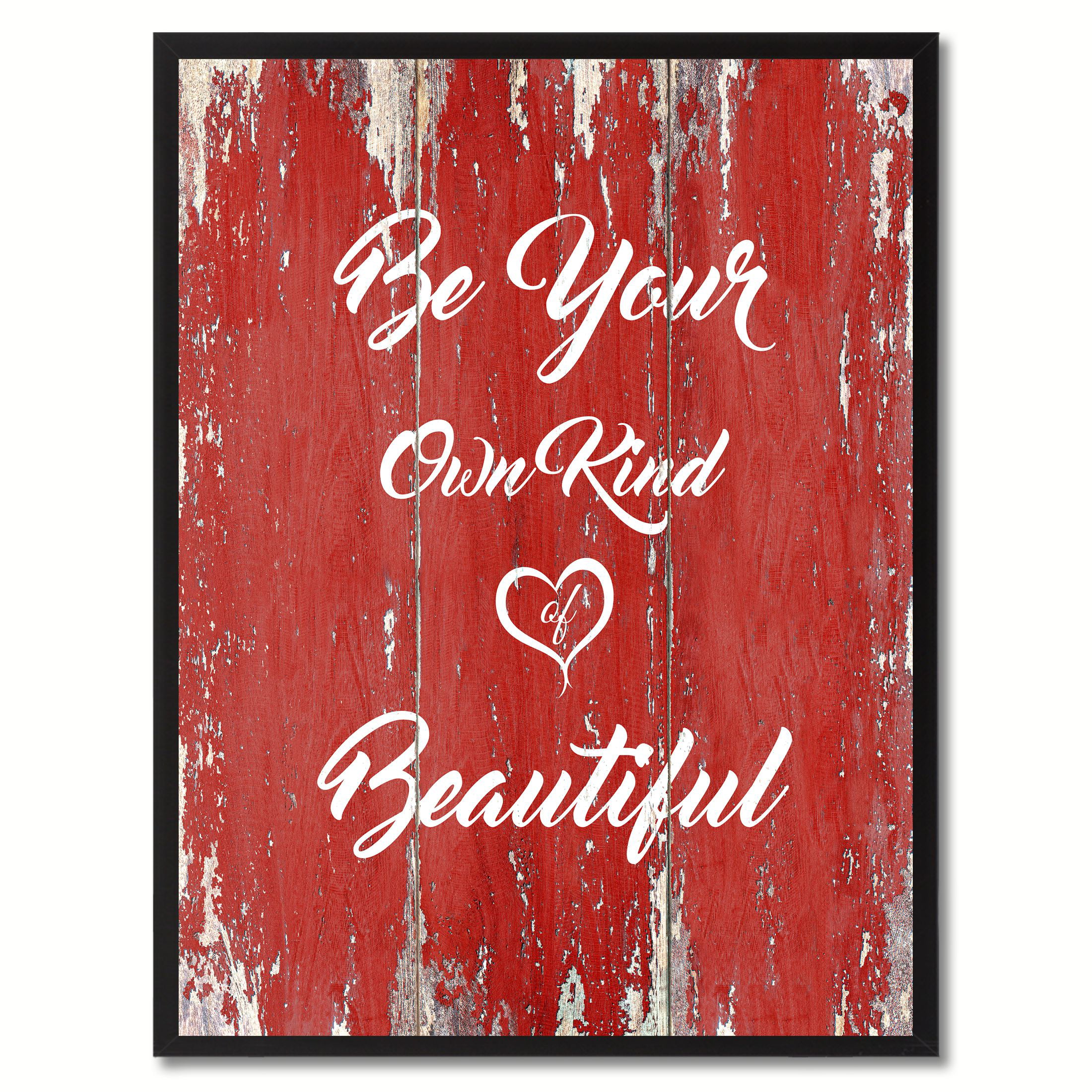 Be Your Own Kind Of Beautiful Motivation Quote Saying Canvas Print Picture Frame Home Decor Wall Art Gift Ideas