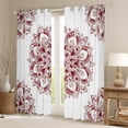 thumbnail image 2 of jejeloiu Vintage Hippie Boho Blackout Curtains Set of 2 (52x84 Each),Retro Aesthetic Paisley Window Curtains,Red White Curtains and Drapes For Girl Boys,Microfiber Bedroom Decor, 2 of 6
