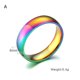 thumbnail image 2 of Gay Lesbian Lgbt Pride Ring Rainbow Inner Striped Stainless Steel Ring Band, 2 of 3