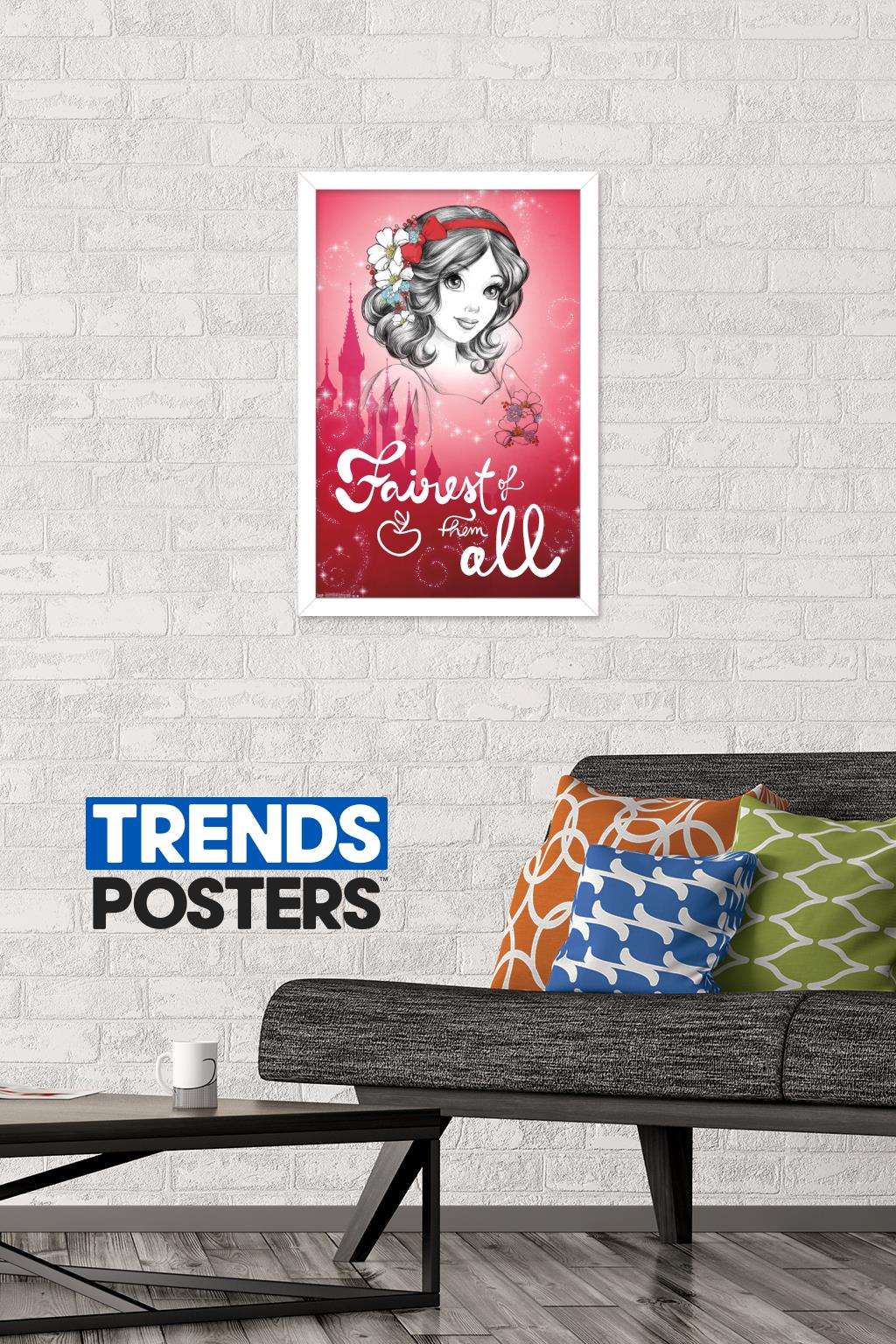 Disney Snow White and the Seven Dwarfs - Fairest of them All Wall Poster, 14.725" x 22.375", Framed
