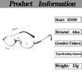 thumbnail image 4 of Lunettes de Lecture Anti-Lumière Bleue Design Ovale Rétro Rondes Presbytes Demi-Monture Hyperopie Unisexes+3.5 Noir Chine, 4 of 5