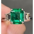 thumbnail image 2 of Exceptional 4 Ctw Vivid Green Zambian Emerald Ring For Love, 2 of 5