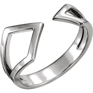 FB Jewels 14k White Gold Geometric Ring Size 7