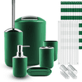 thumbnail image 1 of Clara Clark Bathroom Accessory Set, Hunter Green Bathroom Décor with Toothbrush Holder Set, Bathroom Curtains Shower Set, 1 of 7