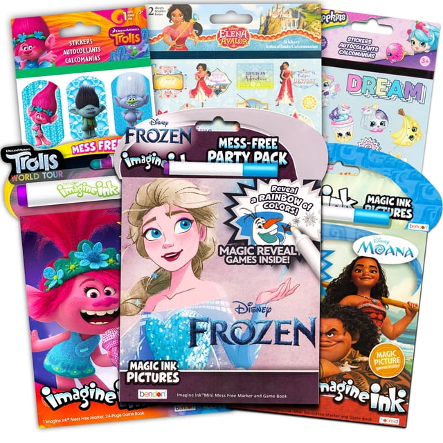 Juego de libros para colorear Imagine Ink Magic Free Girls, paquete de 3