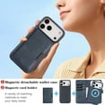 thumbnail image 4 of Allytechgroup 3 in 1 Wallet Case for Apple iPhone 17 Pro, Detachable Back Cover & Cards Holder Compatible with Mag-safe Shockproof RFID Blocking Stand Phone Case for iPhone 17 Pro, Blue, 4 of 8