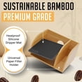 thumbnail image 5 of HEXNUB - Caddy para cafeteras, soporte de bambú compatible con garrafas Chemex Bodum Cosori, soporte de filtro resistente al calor para preparación de café, tapete negro, 5 of 5