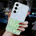 thumbnail image 5 of Luminous Case for Samsung Galaxy S23, Glow in the Dark Fluorescent Glitter Case for Women Girls, Bling Sparkle Lightweight Slim Shockproof Protective Phone Cover for Galaxy S23, Green, 5 of 6