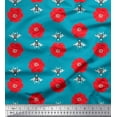 thumbnail image 1 of Soimoi Rayon Crepe Fabric Floral & Bee Insects Fabric Prints by Yard 46 Inch Wide, 1 of 3