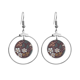 thumbnail image 1 of Flor flor planta pintura marron Los pendientes cuelgan del aro de la joyería del círculo de la gota Unbranded M, 1 of 3