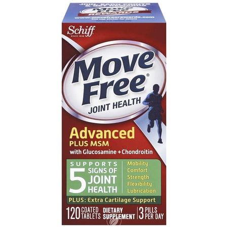 (2 Pack) Schiff, Move Free, Advanced Plus MSM with Glucosamine & Chondroitin, 120 Coated Tablets