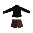 thumbnail image 1 of Camisa y pantalones cortos para muñeca en miniatura 1/12, resistentes y elegantes para cosplay, accesorios de moda Camisa negra, 1 of 9