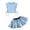 3Blue, variant on Girls Floral Print Ruffle Top & Skirt Set Casual Summer Outfit for Toddlers and Kids