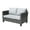Gray, variant on XIZZI Outdoor Furniture 50" Loveseat Sofa Couch with Gray Wicker Rattan(Black Cushion)