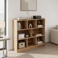 thumbnail image 4 of Spaco 3-Tier Open Bookcase 8-Cube Floor Standing Storage Shelves-Natural, Tall Bookshelf, Shelves for Living Room, Home Office, Bedroom, Balcony, 4 of 7