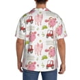 thumbnail image 3 of Fotbe a cow and a pig Print Short Sleeve Button Down Shirts for Men Casual Summer Beach Wrinkle Free Shirt-X-Large, 3 of 5
