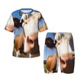 thumbnail image 1 of Balery Blue Sky Meadow Cute Cow Conjunto de Pijama Infantil de Manga Corta con Estampado – Ropa de Dormir de Algodón Suave-Large, 1 of 6